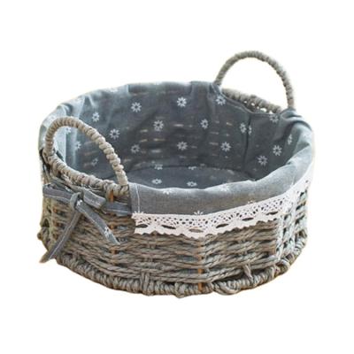 China New Design Single Viable High Quality Personalized Paper Rope Woven Basket Sundries Trash Can Opens 25x10cm for sale