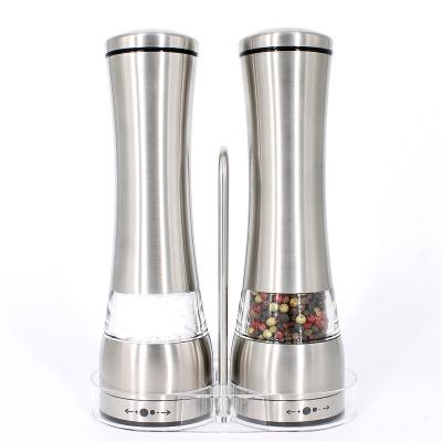 China Sustainable manual salt pepper mill grinder with acrylic stand pepepr mill assembly for sale