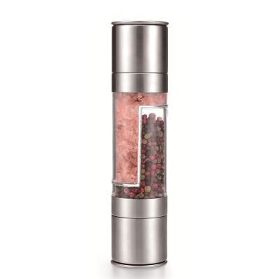 China Sustainable Amazon Hot 2 In 1 Salt And Pepper Mill Manual Pepper Grinder With Double Ended Design for sale