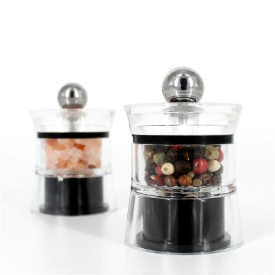 China Sustainable Portable Mini Acrylic Salt and Pepper Grinder Grinder for sale