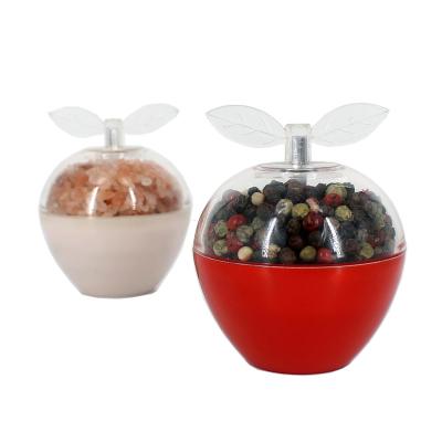 China Sustainable Plastic Apple Shape Salt And Pepper Mill Grinder for sale