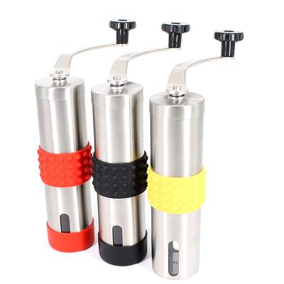 China Outdoor Stainless Steel Hand Coffee Grinder Grinder With Silicone Handle for sale