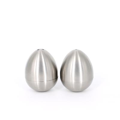 China Sustainable Stainless Steel Mini Egg Tumbler Solid Salt And Pepper Shaker Premium Quality for sale