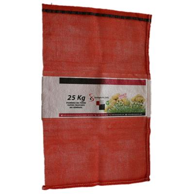 China Feature Recyclable Recyclable And Reusable Fruit Vegetables Packing Mesh Bags With Custom Label for sale