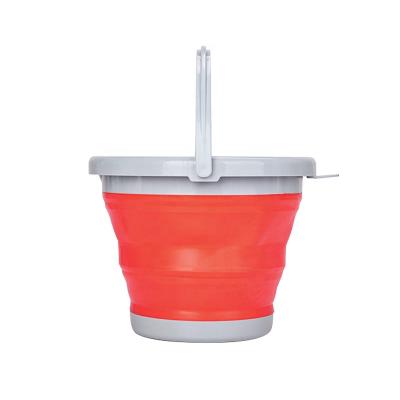 China 10L Viable Folding Bucket Outdoor Silicone Fishing Ice Water Basin Collapsible Bucket for sale