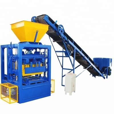 China QTJ4-26 stone block Cement Bricks Making Machine saw cutting with mixer for sale à venda