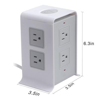 China Residential / Multi-Purpose Power Strip With USB Surge Protector 8 Outlets 4 USB Port Charger Charging Tower for sale