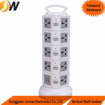 China Global Smart Vertical Socket Tower Power Socket Tower Smart Global Outlet 20-Outlet Surge Overload Protection Multiple Socket With 2 USB Outlets for sale