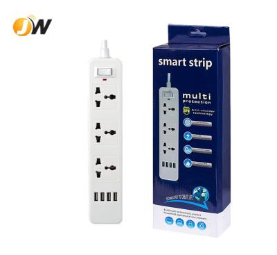 China 3 BAND 4 USB Power Strip 6.5ft Extension Cord with 3-Outlet and 4 Smart USB Ports for Electronic Products for sale