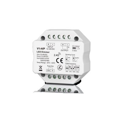 China Skydance V1-H/P Dim Control Lights Single Push LED Color Wireless Controller RF PWM One Channel LED Dimmer 72-144W for sale