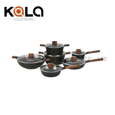 China Sustainable High Quality Aluminum Cooking Pots and Pans Ceramic Nonstick Cookware Sets Soup Pot Frying Pan Wholesaler Kitchen Cookware Set for sale