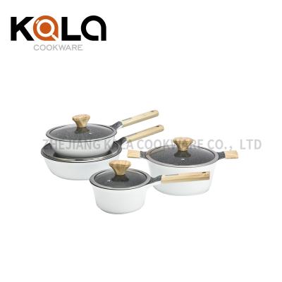 China Good viable sale kitchen beware non stick cookware set cooking set aluminum cookware pot wholesale kitchen cookware set for sale