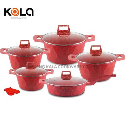 China Good selling sustainable stick non cooking beware cookware set aluminum cooking pot set cookware wholesale cookware for sale