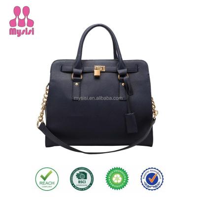 China 100% Leather Tote Bag Most Popular PU Padlock Briefcase Satchel Handbag for sale