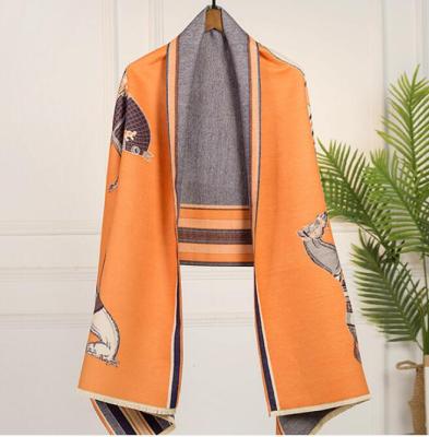 China Long Factory Making Wholesale Luxury Oversized Cashmere Scarves Woven Cashmere Feel for sale