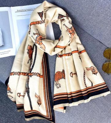 China Long Factory Making Wholesale Luxury Oversized Cashmere Scarves Woven Cashmere Feel for sale