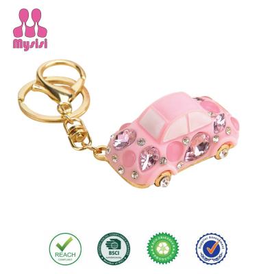 China Multifunctional Car Design Fashion Candy Sweet Color Pink Chain Car Key Chain Shaped Key Holder for sale