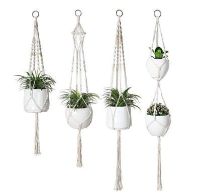 China Luxury Indoor Cotton Rope Planter Hanger Hanging Basket for sale