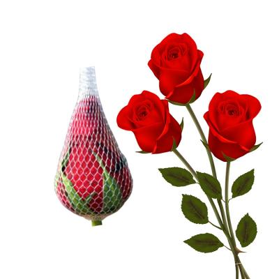 China High quality bud rose flower wrap netting /single rose sleeve /flower support net for sale