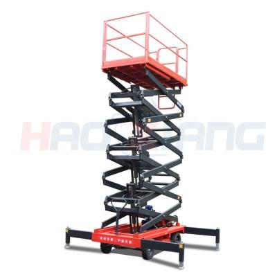 China Ce-Approved Aerial Hydraulic Movable Rig Machine Outdoor Man Electric Scissor Lift Platform For Aerial Work for sale