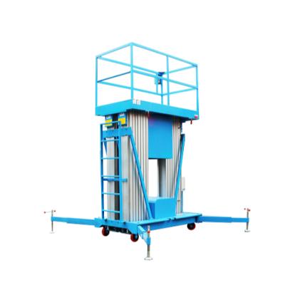 China Good Quality 250kg 9m Widely Areial Aluminum Alloy Hydraulic Mobile Double Mast Electric Lifting Platform for sale