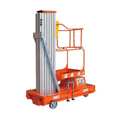 China Widely 8m single mast aluminum alloy platform aerial work plataforma lifting elevadora for sale