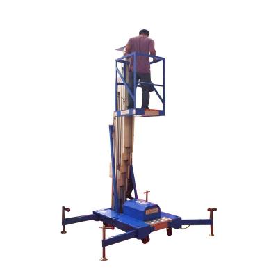 China Low Noise Electric Mobile Mast Lift Aluminum Alloy Hydraulic Single Working Platform Man Lift for sale