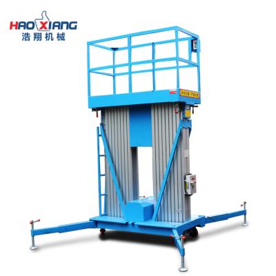 China Widely 9m telescopic table hydraulic aluminum alloy mast aerial work lift platform for sale