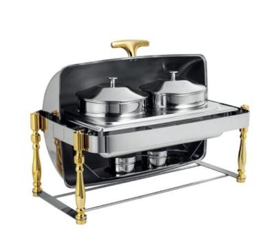 China gold plated stainless steel chafing dish for soup/beetle dish for sale for sale