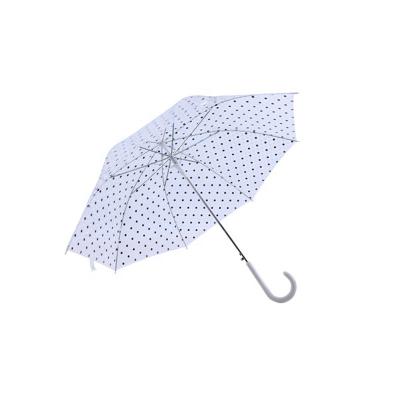 China Wholesale fashion minimalist transparent rainproof design POE dot wave promotion plastic umbrella for sale