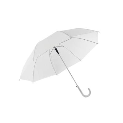 China EVA Fabric traditional cheap translucent promotional white upright umbrella with printed logo for sale