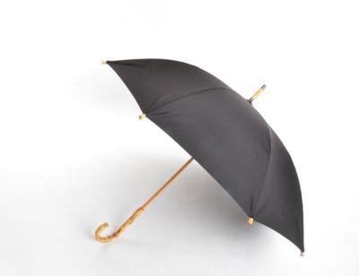 China Minimalist wholesales black high quality manul style vintage straight open rain umbrella with bamboo handle for sale