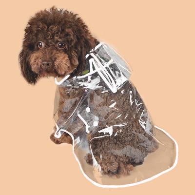 China Customized Viable Wholesale Fashion Raincoat Dog Wearing Clear Transparent Raincoat Rain Jacket With Hood for sale