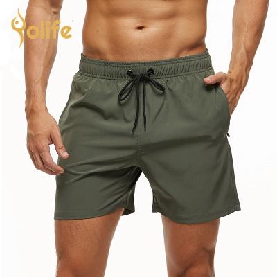 China 2021 Yolife Brand Mens Stretch Swim Trunks Beach Breathable Quick Dry Shorts With Pockets And Zipper Mesh Lining for sale