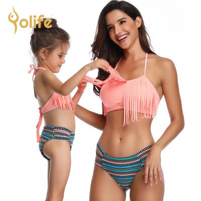 China Breathable Family Swimwear Mother Daughter Taseel Bikini Swimwear Brachwear Swimwear Family Matching Matching Outfits Mom Kids Swimwear for sale