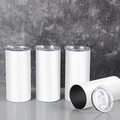 China Sustainable DIY Insulated Lean Slim Water Tumbler For Sublimation With Lids, 15 oz Stainless Steel Straight Sublimation Lean Tumbler for sale