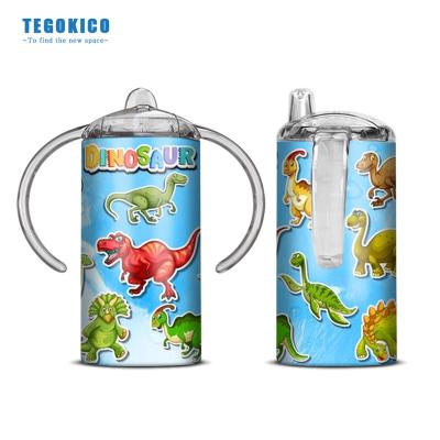 China Viable 12oz Stainless Steel Sublimation Sippy Cups Tumbler With Two Lids Double Wall Vacuum Straight Tumbler Vacuum Sublimation for sale