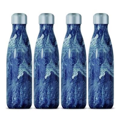 China 17oz 500ml 304 stainless steel double wall sublimation viable masks sports drinking cola shaped water bottle for heat press printing for sale