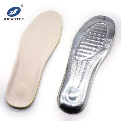 China Ideastep Factory Price Aluminum Film Bottom Increase Effect PU Foam Insole Warmer Foot Warmer Foot Pad Wool Insoles for sale