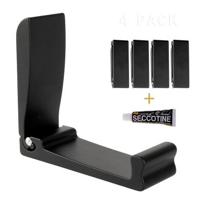 China Durable Black Color Aluminum Alloy Clothes Hook Rack Wall Mounted Folding Coat Hanger for sale