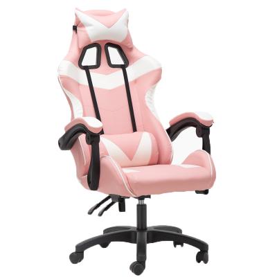 China Adjustable Ergonomics Silla Gamer Pink Gaming Chair (Size) With Leg Rest Recliner Scorpion Nylon Leg for sale