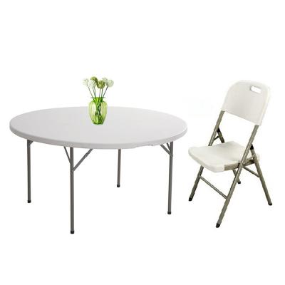 China Outdoor (Height) Comfort Adjustable Heavy Duty Event Plastic Round Folding Banquet Tables for sale