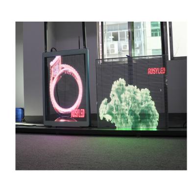 China Indoor P3.91 Advertising Video Pantalla Wall Film Glass Panel Transparent LED Display Screen for sale