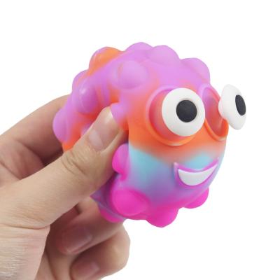 China Mini Cute Squeezable Silicone Eye Wriggly Person Toy Relieve Stress Squeeze Wriggly Person Toys Eye For Kids Gift for sale