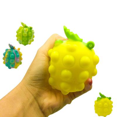 China New Eco-friendly Decompression Style Wholesale 3D Pineapple Shape Push Bubble Ball Stress Balls FingerSensory Balls for sale