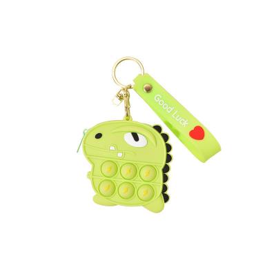 China Mini Small Squeezable Busty Person Squeezable Cute Toys Silicone Bubble Push Dinosaur Wholesale Price Coin Purse Wallet Purses for sale