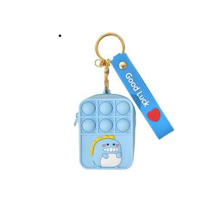 China Mini Squeezable Wristband Wallets Child Silicone Bag Cross - Body Packet Bag Busy Person Toy Change Purse Small for sale