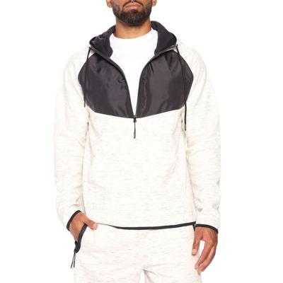 China Custom Logo Zipper Plus Size Men Anti-Wrinkle Pocket Zipper Kangaroo Polyester Anti-wrinkle OEM Factory Price Half Drawstring Washed Cotton S Hoodies for sale