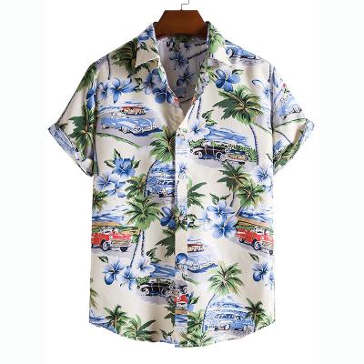 China High Quality Custom Made Men's Casual Blouse Summer Manufacturers Button Up Shirt Printing Service Men's Beach Hawaiian Shirts for sale