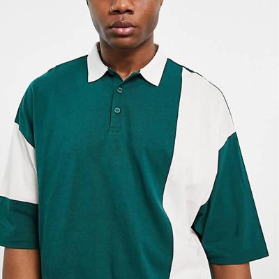 China OEM Factory OEM Breathable Cotton Polyester Golf Polo Shirts Drop Shoulders Custom Wholesale Quick Dry Oversized Logo for sale